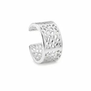 Brinco Cartilagem Trabalhado Piercing Fake Prata 925 - 1 cm