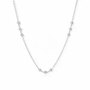 Colar Bolinhas Trabalhadas Prata 925 - 40 cm + 5 cm (Alongador)