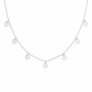Colar Choker Círculos Lisos Prata  925 - 38 cm + 3 cm (Alongador)
