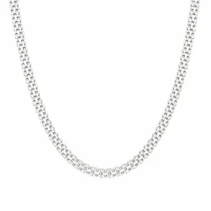 Corrente Choker Elo Cadeado Duplo (5mm) Prata 925 - 40 cm