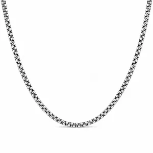Corrente Cordão Elo Pipoca (3mm) Prata 925 Envelhecida - 40cm