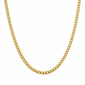 Corrente Infantil Elo 1x1 (3mm) Banhado a Ouro 18k - 45 cm