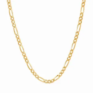 Corrente Infantil Elo 3x1 (3mm) Banhado a Ouro 18k - 45 cm