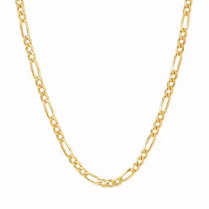 Corrente Infantil Elo 3x1 (3mm) Banhado a Ouro 18k - 50 cm