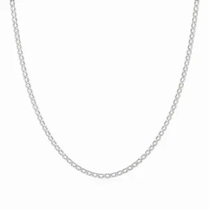 Corrente Elo Cadeado Duplo (2mm) Prata 925 - 40 cm