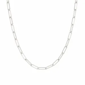 Corrente Estilo Cartier Elos Largos Prata 925 - 70 cm