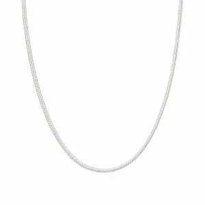 Corrente Rabo de Rato Achatada (3mm) Prata 925 - 40 cm
