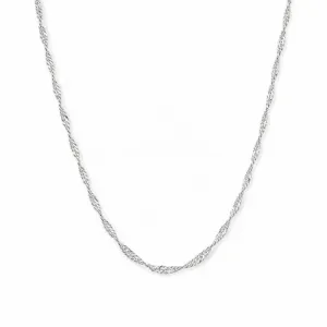 Corrente Singapura Prata 925 - 40 cm + 5 cm (Alongador)