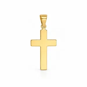 Pingente Crucifixo Liso Banhado a Ouro 18k - 2,8 cm