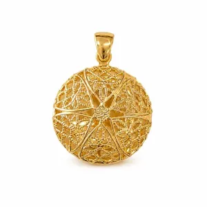 Pingente Relicário Redondo Banhado a Ouro 18k - 2 cm