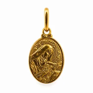 Pingente Santa Rita de Cássia Banhado a Ouro 18k - 1,5 cm