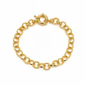 Pulseira Elo Português Banhada a Ouro 18k  Fecho Boia - 20 cm