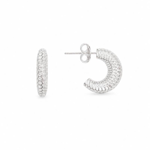 Brinco Argola Renda Vazada Prata 925 - 1,5 cm