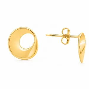 Brinco Circulo Torcido Orgânico  Banhado a Ouro 18k - 1,1 cm