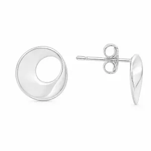 Brinco Circulo Torcido Orgânico Folheado a Prata - 1,1 cm