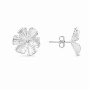 Brinco Flor Orgânica Folheado a Prata - 1,4 cm