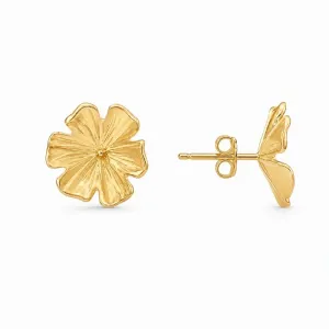 Brinco Flor Orgânica Banhado a Ouro 18k - 1,4 cm