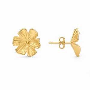 Brinco Flor Orgânica Banhado a Ouro 18k - 1,4 cm