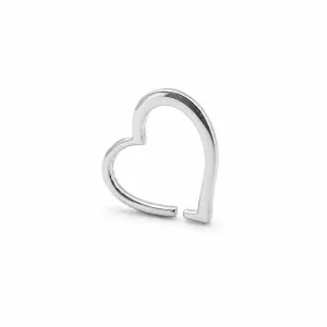 Brinco Piercing Coração Prata 925 - 1 cm