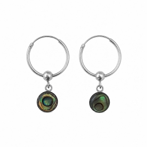 Brinco Argola com Pendurado Ocelo Prata 925 - 1,6 cm