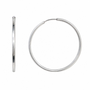 Brinco Argola Tubinho Quadrado Grande Prata 925 - 3,8 cm
