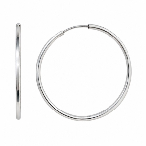 Brinco Argola Tubinho Quadrado Grande Prata 925 - 5 cm