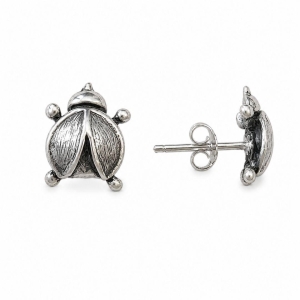 Brinco Besouro Prata 925 Envelhecida - 1 cm