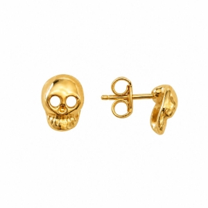Brinco Caveira Banhado a Ouro 18k - 8 mm