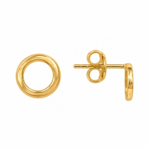 Brinco Circulo Vazado Banhado a Ouro 18k - 8 mm