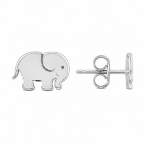 Brinco Elefante Liso Prata 925 - 1 cm