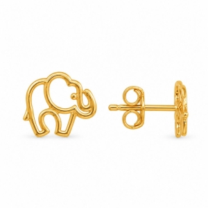 Brinco Elefante Vazado Banhado a Ouro 18k - 9 mm