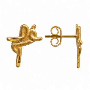 Brinco Fé Fosco Banhado a Ouro 18k - 1,3 cm