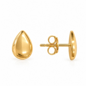Brinco Gota Lisa Banhado a Ouro 18k - 1 cm