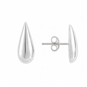 Brinco Gota Lisa Folheada a Prata - 1,8 cm