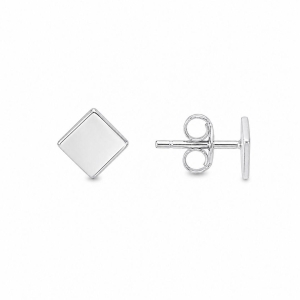 Brinco Losango Liso Prata 925 - 1,1 cm