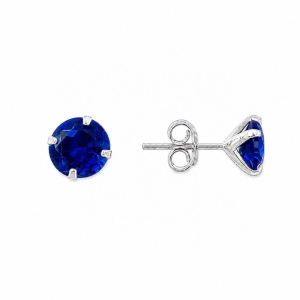 Brinco Ponto de Luz Azul Prata 925 com Zircônia - 8 mm
