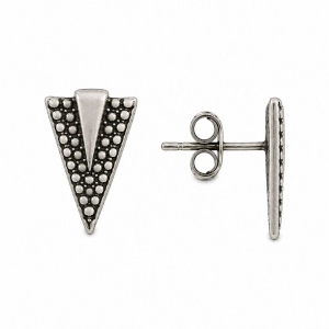 Brinco Triangulo Prata 925 Envelhecida - 1,3 cm