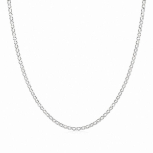 Corrente Elo Cadeado Duplo (2mm) Prata 925 - 45 cm