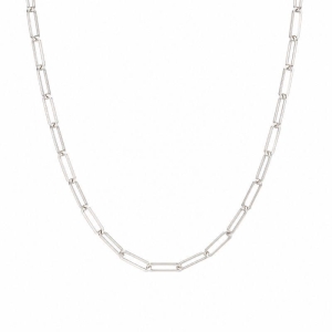 Corrente Estilo Cartier Elos Largos Prata 925 - 70 cm