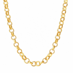 Colar Elo Português (8mm) Banhado a Ouro 18k - 40 cm