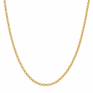 Corrente Elo 1 em 1 Trabalhado Banhado a Ouro 18k - 40 cm