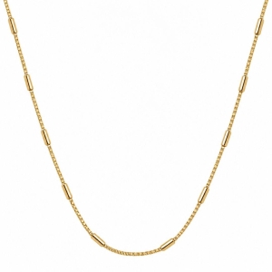 Corrente Veneziana Tubinhos Banhada a Ouro 18k - 45 cm