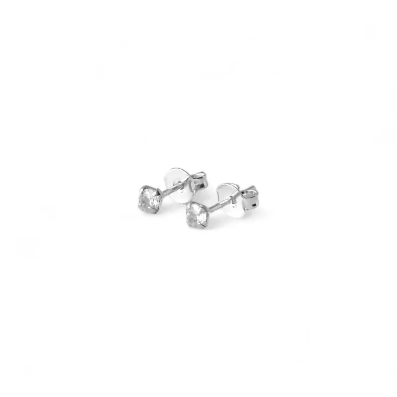 Brinco Ponto de Luz Prata 925 Zircônia - 3mm