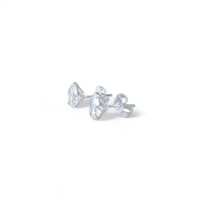 Brinco Ponto de Luz Prata 925 Zircônia - 8mm