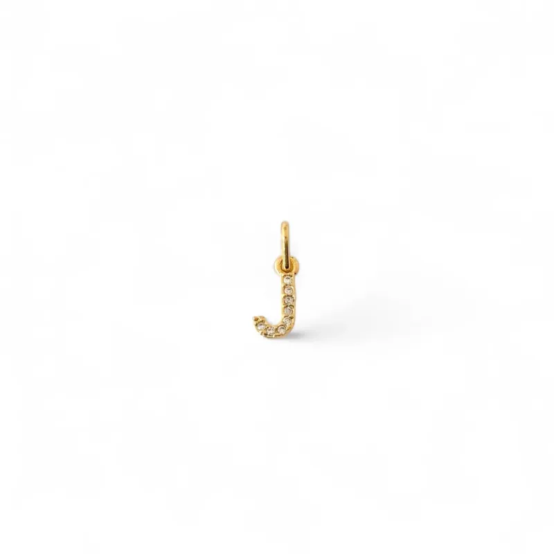 Pingente Letra J Banhado a Ouro 18K Micro Zircônias