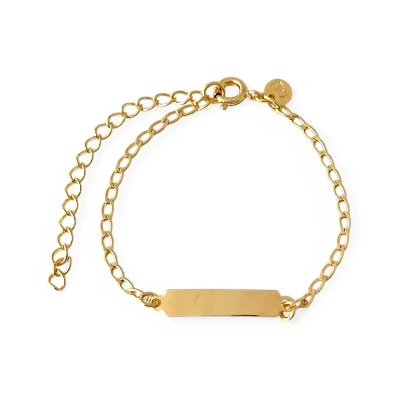 Pulseira Infantil Banhada a Ouro 18K Chapinha- 13cm
