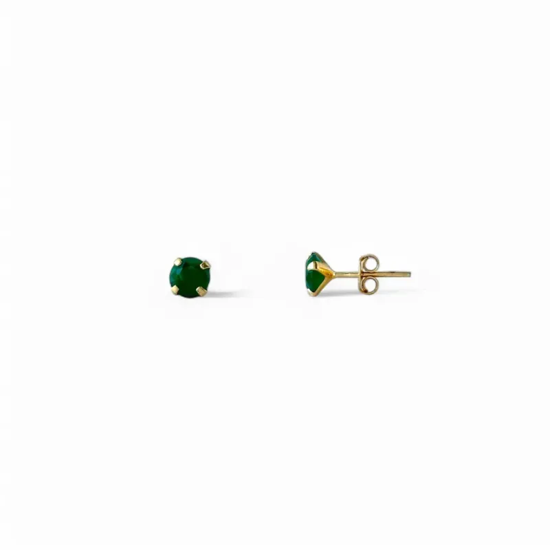 Brinco Banhado a Ouro 18k com Zircônia Verde - 6mm