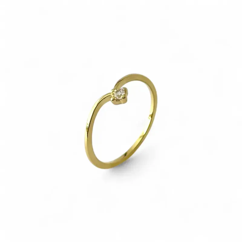 Anel Delicado  Banhado a Ouro 18K Zircônia