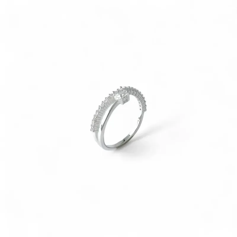 Anel Prata 925 1 Linha Zirconia Tam 14