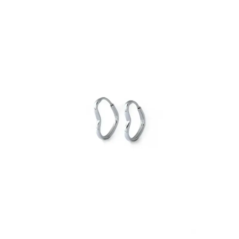 Brinco Argola Coração Prata 925 Vazado - 1,5cm